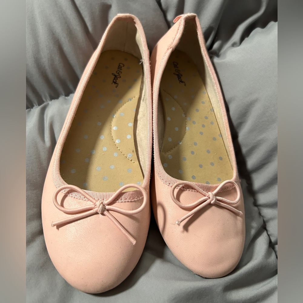 Cat & Jack Light Pink Bow Flats